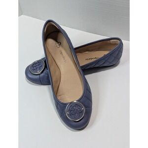 Capodarte Catherine Leather Slip On Flats Women's Size 7 Blue Classy Comfort